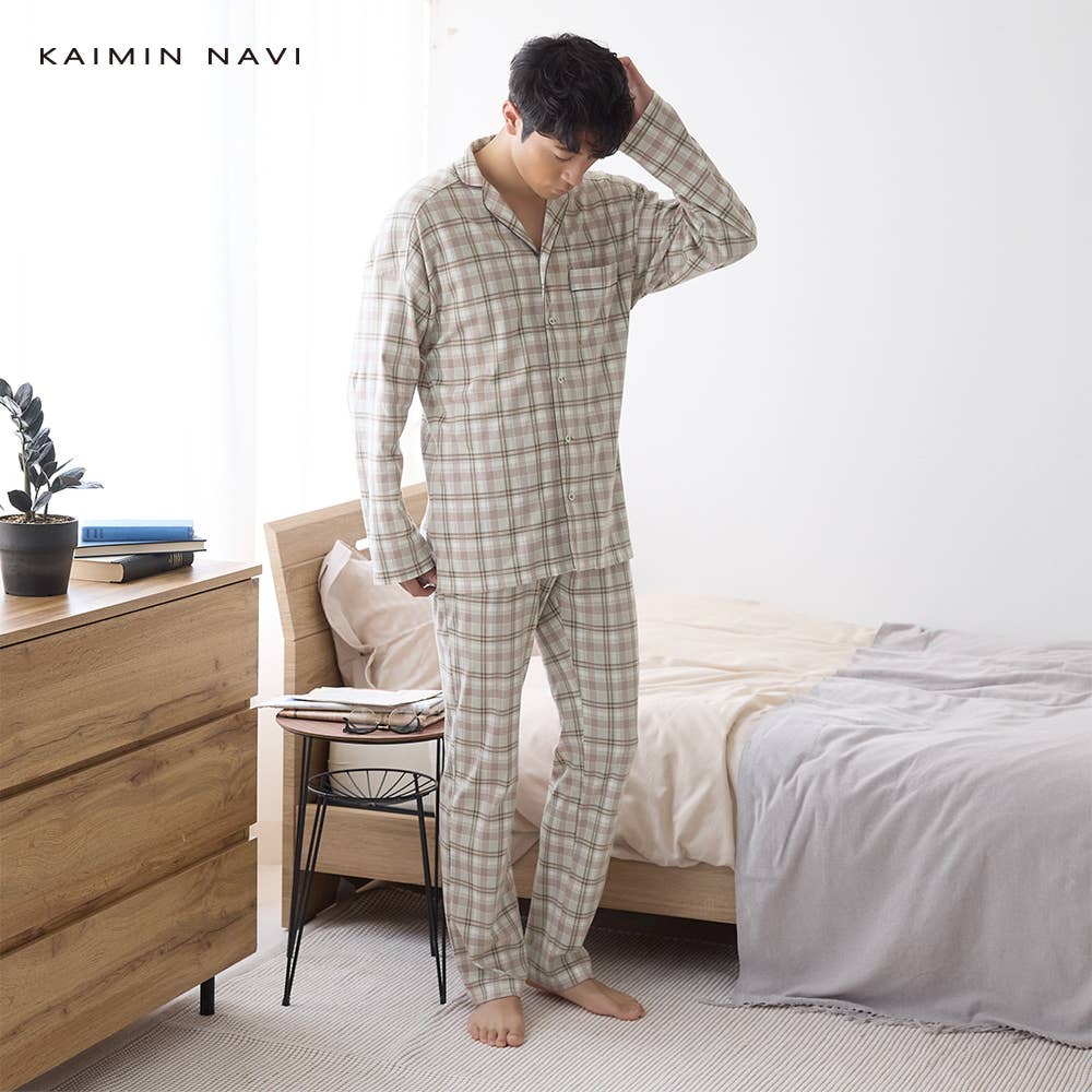 【快眠寝返り設計・綿100%】長袖長パンツ パジャマ【送料無料】【SALE】